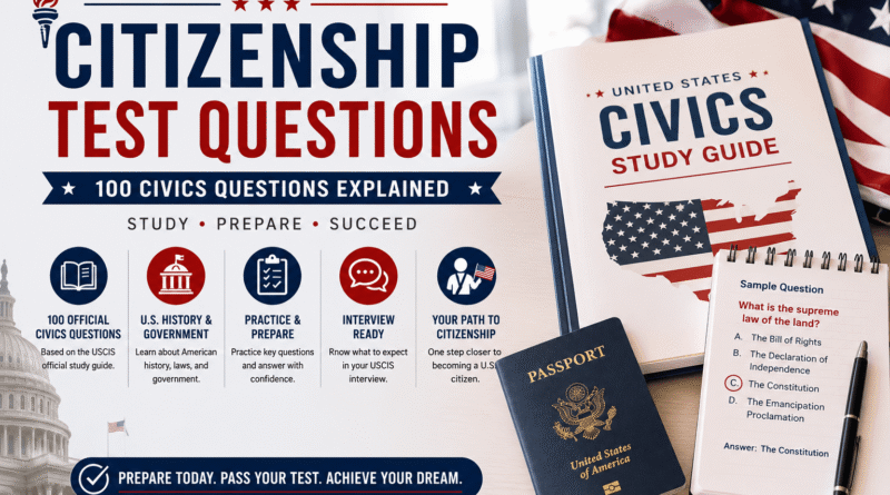 Citizenship Test Questions and Answers Study Guide for USCIS Naturalization Exam