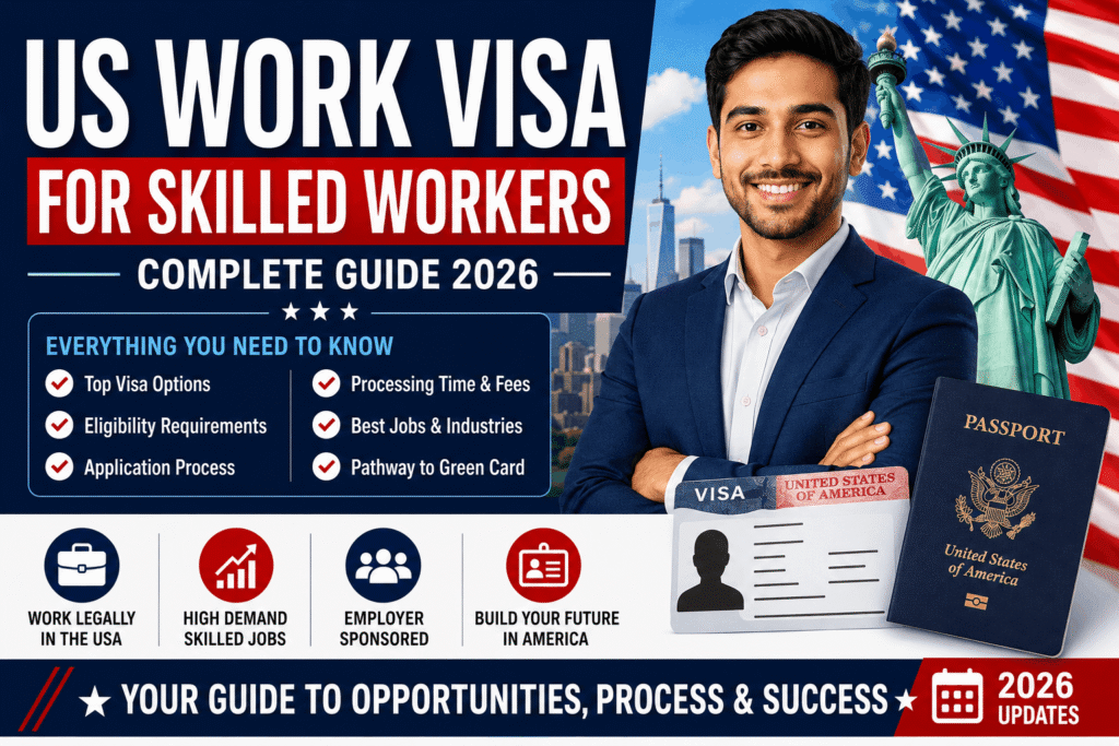 US Work Visa for Skilled Workers 2026 Guide Showing Employment Opportunities and Immigration Pathways